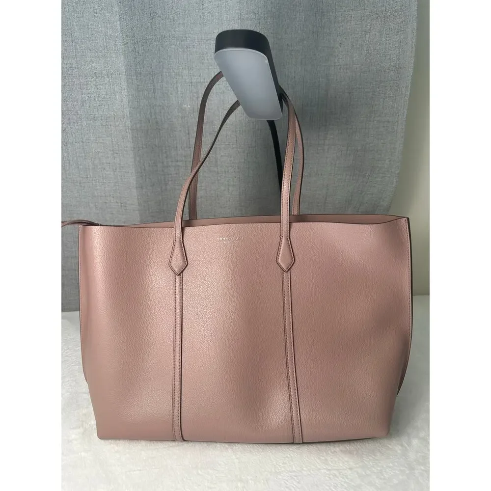 Tory Burch Perry Leather Large Tote Light Mauve‎ NWOT Classic Career